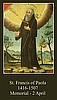 ***NEW*** St. Francis of Paola Prayer Card